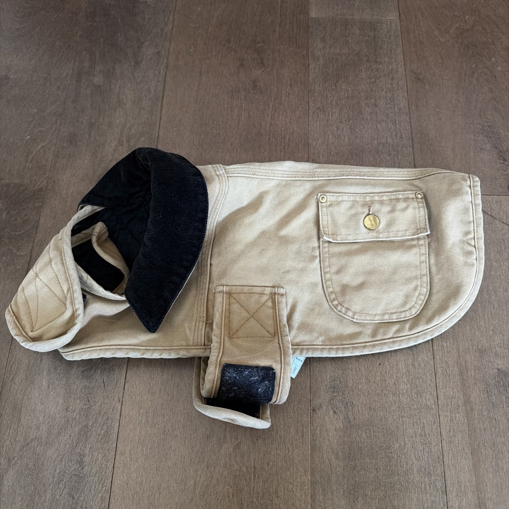 Carhartt Insulated Dog Coat Size M Brown Black Cotton Canvas Used